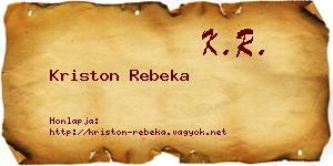 Kriston Rebeka névjegykártya